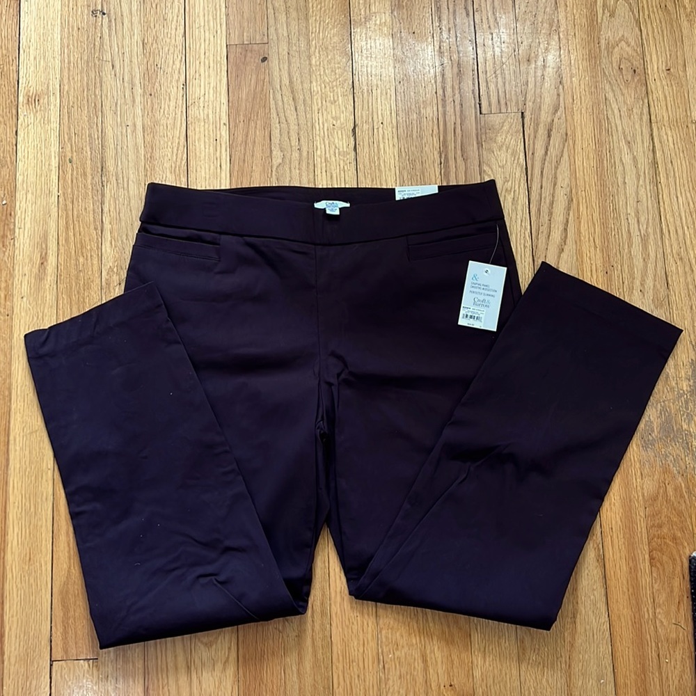 NWT Croft & Barrow Brown Dress Pants Straight Mid Rise